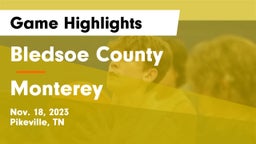Bledsoe County  vs Monterey  Game Highlights - Nov. 18, 2023