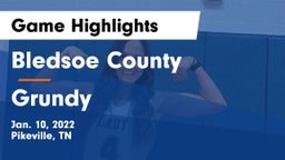 Bledsoe County  vs Grundy Game Highlights - Jan. 10, 2022