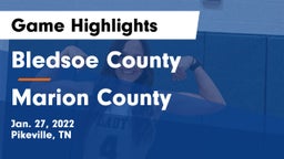 Bledsoe County  vs Marion County Game Highlights - Jan. 27, 2022