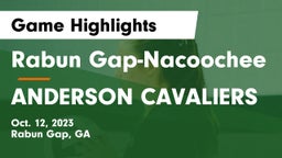 Rabun Gap-Nacoochee  vs ANDERSON CAVALIERS Game Highlights - Oct. 12, 2023