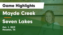 Mayde Creek  vs Seven Lakes  Game Highlights - Oct. 1, 2019