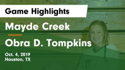 Mayde Creek  vs Obra D. Tompkins  Game Highlights - Oct. 4, 2019