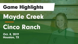 Mayde Creek  vs Cinco Ranch  Game Highlights - Oct. 8, 2019