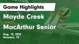 Mayde Creek  vs MacArthur Senior  Game Highlights - Aug. 18, 2022