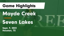 Mayde Creek  vs Seven Lakes  Game Highlights - Sept. 9, 2022