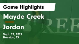 Mayde Creek  vs Jordan  Game Highlights - Sept. 27, 2022