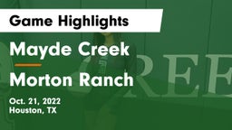 Mayde Creek  vs Morton Ranch  Game Highlights - Oct. 21, 2022