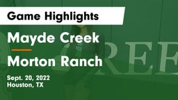 Mayde Creek  vs Morton Ranch  Game Highlights - Sept. 20, 2022