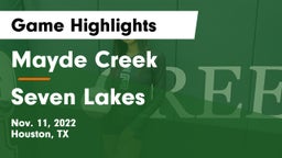 Mayde Creek  vs Seven Lakes  Game Highlights - Nov. 11, 2022