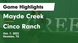 Mayde Creek  vs Cinco Ranch  Game Highlights - Oct. 7, 2022