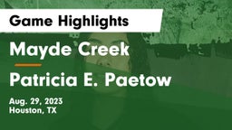 Mayde Creek  vs Patricia E. Paetow  Game Highlights - Aug. 29, 2023