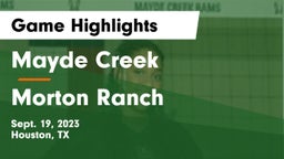 Mayde Creek  vs Morton Ranch  Game Highlights - Sept. 19, 2023