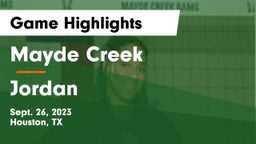 Mayde Creek  vs Jordan  Game Highlights - Sept. 26, 2023