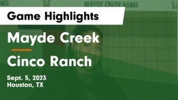 Mayde Creek  vs Cinco Ranch  Game Highlights - Sept. 5, 2023