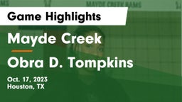 Mayde Creek  vs Obra D. Tompkins  Game Highlights - Oct. 17, 2023