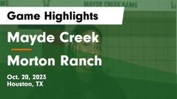 Mayde Creek  vs Morton Ranch  Game Highlights - Oct. 20, 2023