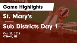 St. Mary's  vs Sub Districts Day 1 Game Highlights - Oct. 25, 2021