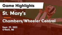 St. Mary's  vs Chambers/Wheeler Central  Game Highlights - Sept. 29, 2022
