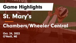 St. Mary's  vs Chambers/Wheeler Central  Game Highlights - Oct. 24, 2022