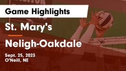 St. Mary's  vs Neligh-Oakdale  Game Highlights - Sept. 25, 2023