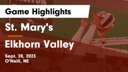 St. Mary's  vs Elkhorn Valley  Game Highlights - Sept. 28, 2023
