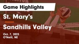 St. Mary's  vs Sandhills Valley Game Highlights - Oct. 7, 2023
