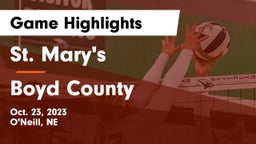 St. Mary's  vs Boyd County Game Highlights - Oct. 23, 2023