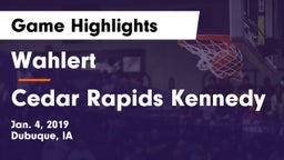 Wahlert  vs Cedar Rapids Kennedy Game Highlights - Jan. 4, 2019