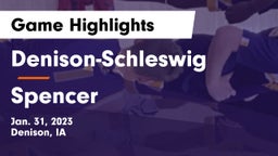 Denison-Schleswig  vs Spencer  Game Highlights - Jan. 31, 2023