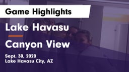 Lake Havasu  vs Canyon View  Game Highlights - Sept. 30, 2020