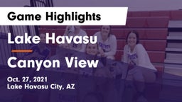 Lake Havasu  vs Canyon View  Game Highlights - Oct. 27, 2021