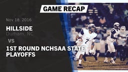 Recap: Hillside  vs. 1st Round NCHSAA State Playoffs 2016