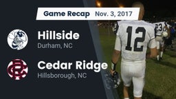 Recap: Hillside  vs. Cedar Ridge  2017