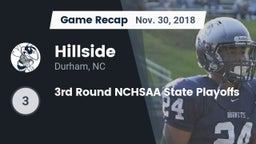 Recap: Hillside  vs. 3rd Round NCHSAA State Playoffs 2018