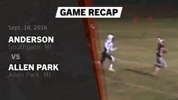 Recap: Anderson  vs. Allen Park  2016