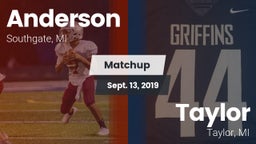 Matchup: Anderson  vs. Taylor  2019