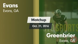 Matchup: Evans  vs. Greenbrier  2016