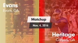 Matchup: Evans  vs. Heritage  2016
