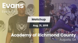 Matchup: Evans  vs. Academy of Richmond County  2018