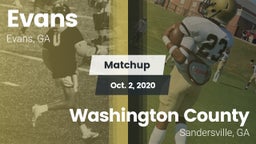 Matchup: Evans  vs. Washington County  2020