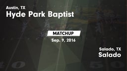 Matchup: Hyde Park Baptist vs. Salado  2016
