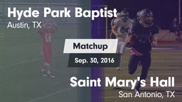 Matchup: Hyde Park Baptist vs. Saint Mary's Hall  2016