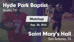 Matchup: Hyde Park Baptist vs. Saint Mary's Hall  2016