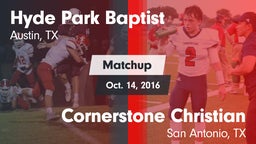 Matchup: Hyde Park Baptist vs. Cornerstone Christian  2016