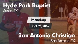 Matchup: Hyde Park Baptist vs. San Antonio Christian  2016