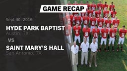 Recap: Hyde Park Baptist  vs. Saint Mary's Hall  2016