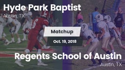 Matchup: Hyde Park Baptist vs. Regents School of Austin 2018