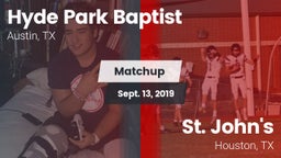 Matchup: Hyde Park Baptist vs. St. John's  2019