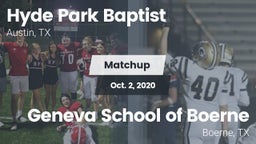 Matchup: Hyde Park Baptist vs. Geneva School of Boerne 2020