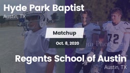 Matchup: Hyde Park Baptist vs. Regents School of Austin 2020